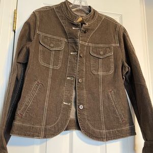 Christopher Blue Brown Jean Jacket. EUC